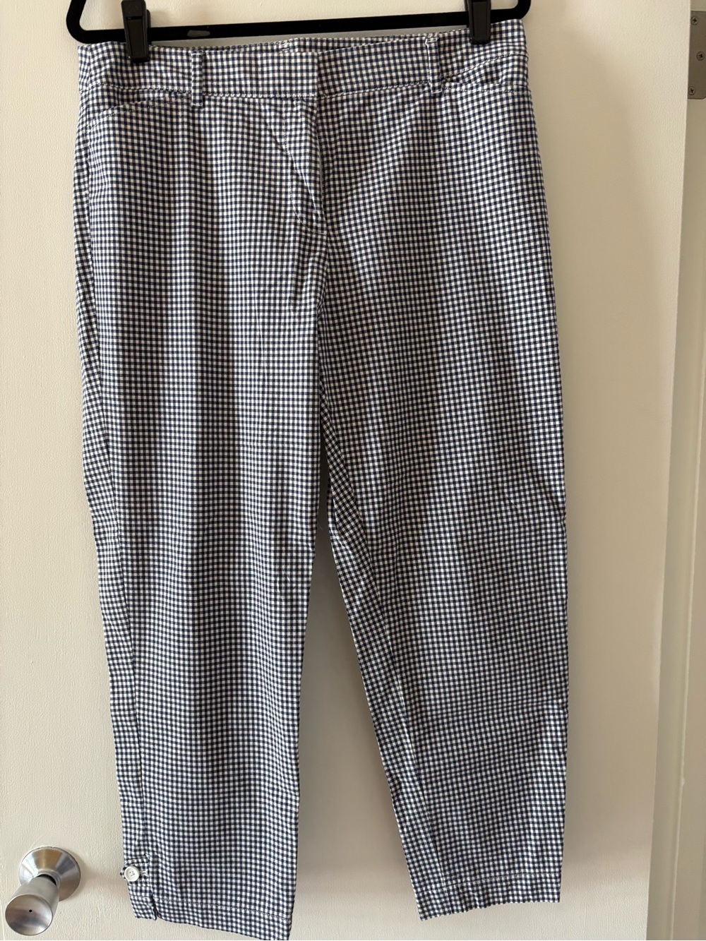 Talbots Blue and White Gingham The Perfect Crop Pant